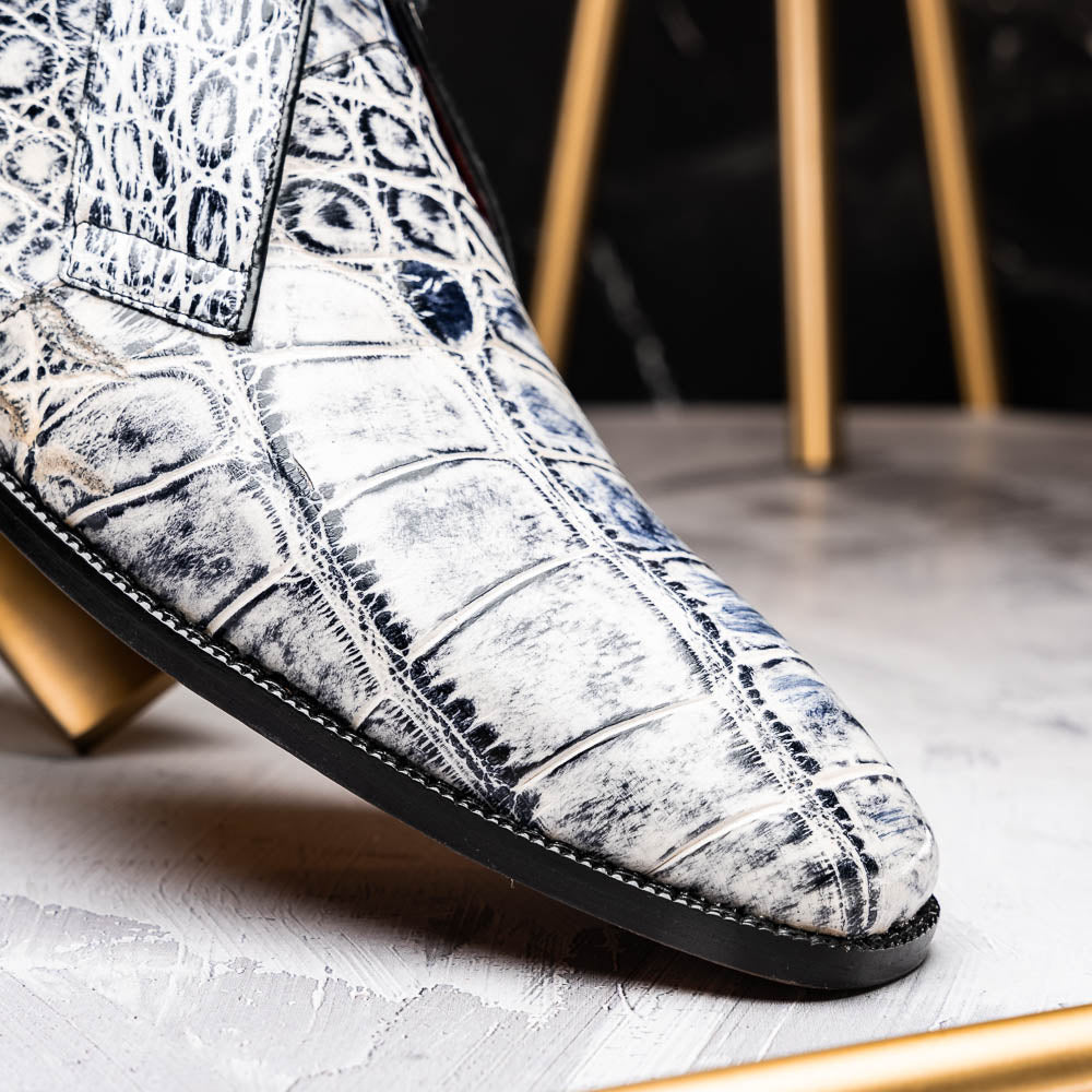 Marco Di Milano Pietro Newspaper Alligator Derby Boots - Dudes Boutique