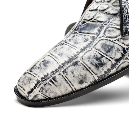 Marco Di Milano Pietro Newspaper Alligator Derby Boots - Dudes Boutique