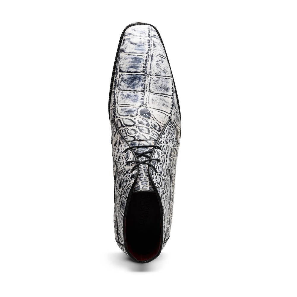 Marco Di Milano Pietro Newspaper Alligator Derby Boots - Dudes Boutique