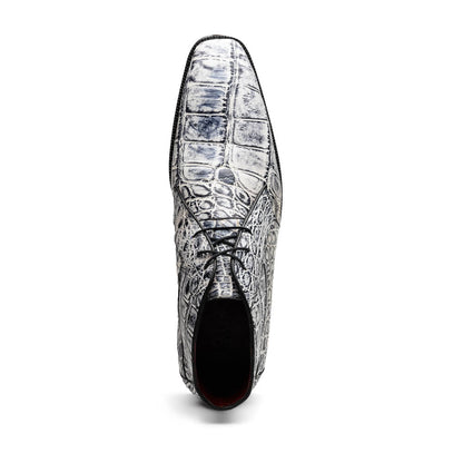 Marco Di Milano Pietro Newspaper Alligator Derby Boots - Dudes Boutique