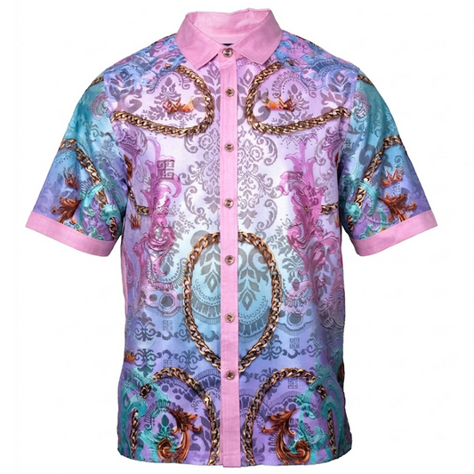 Prestige LUX-660 Pink Lace Linen Shirt