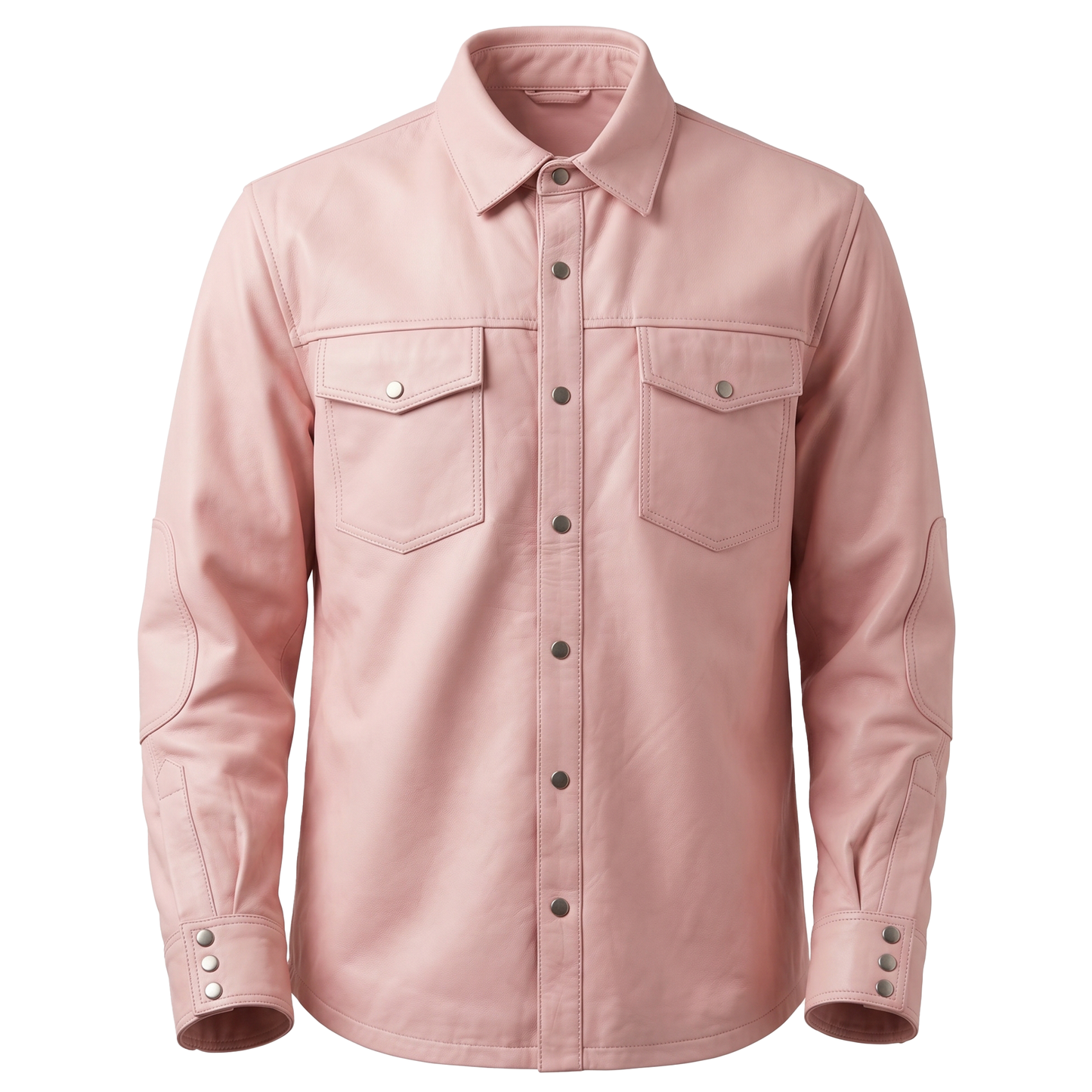 Kashani Men's Pink Lambskin Button-Up Shirt