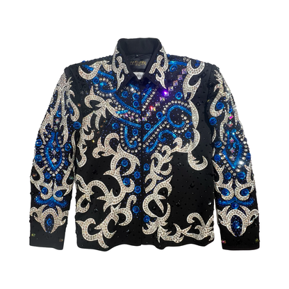 Kashani Blue Two Tone Hyper Crystal Jacket - Dudes Boutique