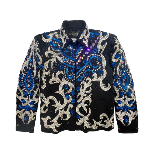 Kashani Blue Two Tone Hyper Crystal Jacket - Dudes Boutique