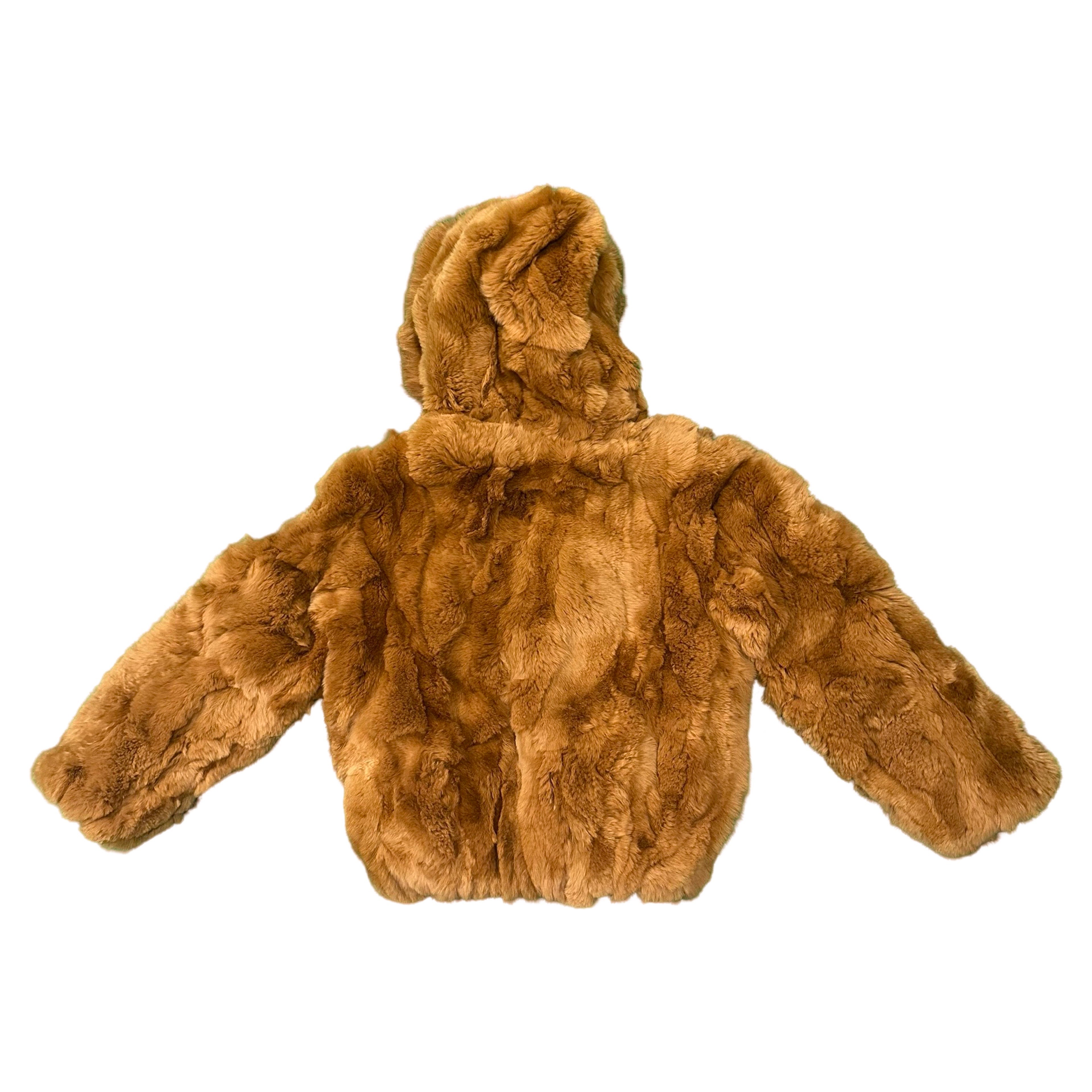 Kashani Kids Whiskey Rabbit Fur Hooded Jacket - Dudes Boutique