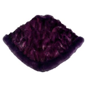 Kashani Women's Purple Fox Fur Poncho - Dudes Boutique