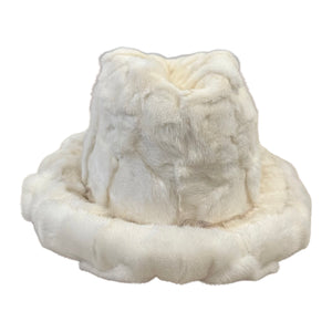 Kashani Men's White Diamond Cut Full Mink Fur Top Hat - Dudes Boutique