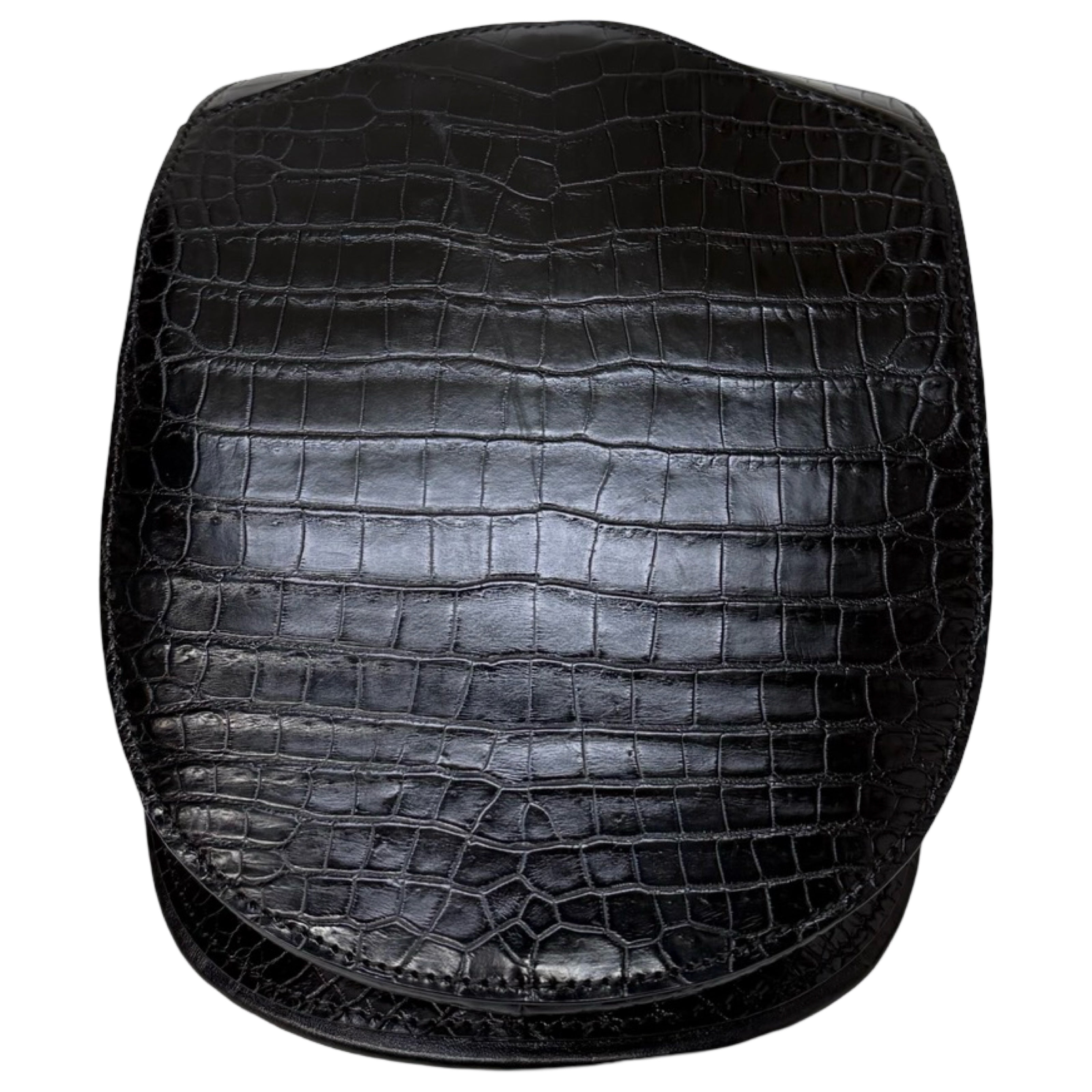 Kashani Black Alligator Belly Herringbone Cap - Dudes Boutique