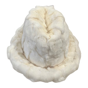 Kashani Men's White Diamond Cut Full Mink Fur Top Hat - Dudes Boutique