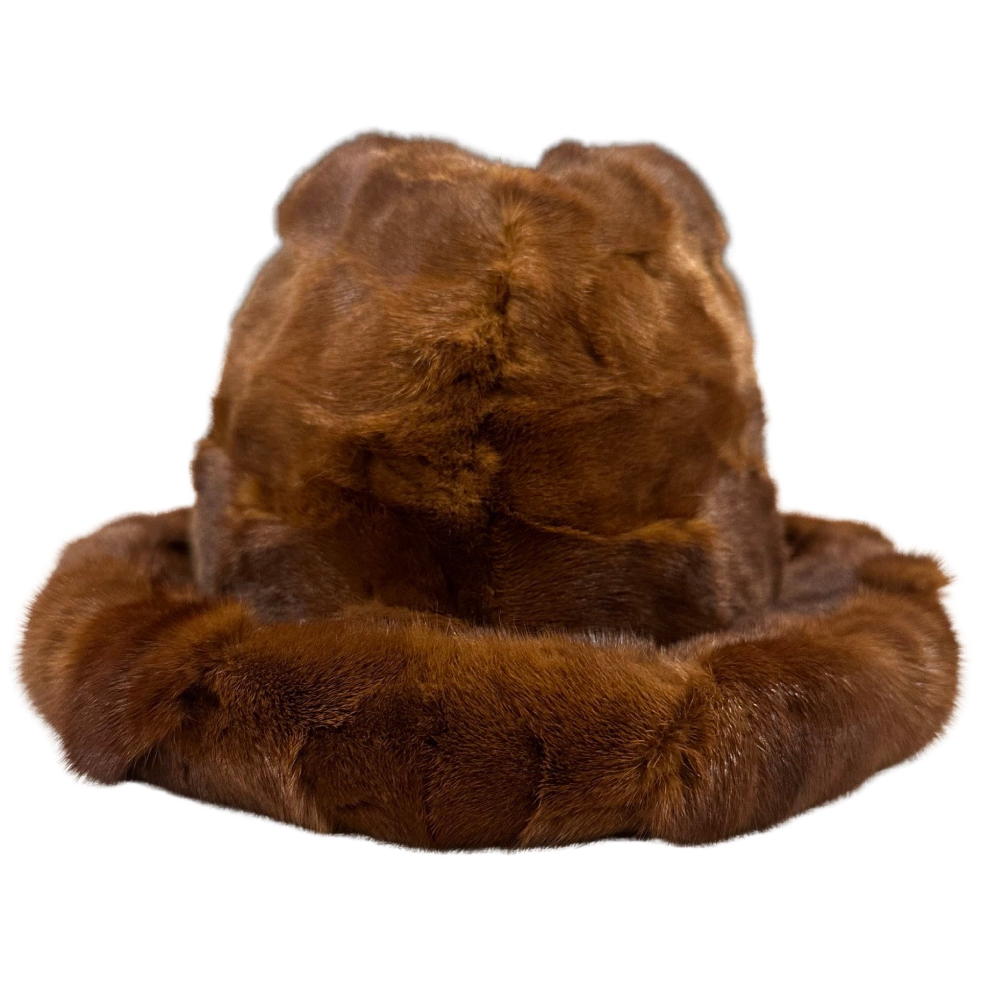 Kashani Men's Whisky Diamond Cut Mink Fur Top Hat - Dudes Boutique