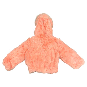 Kashani Kids Pink Rabbit Fur Hooded Jacket - Dudes Boutique