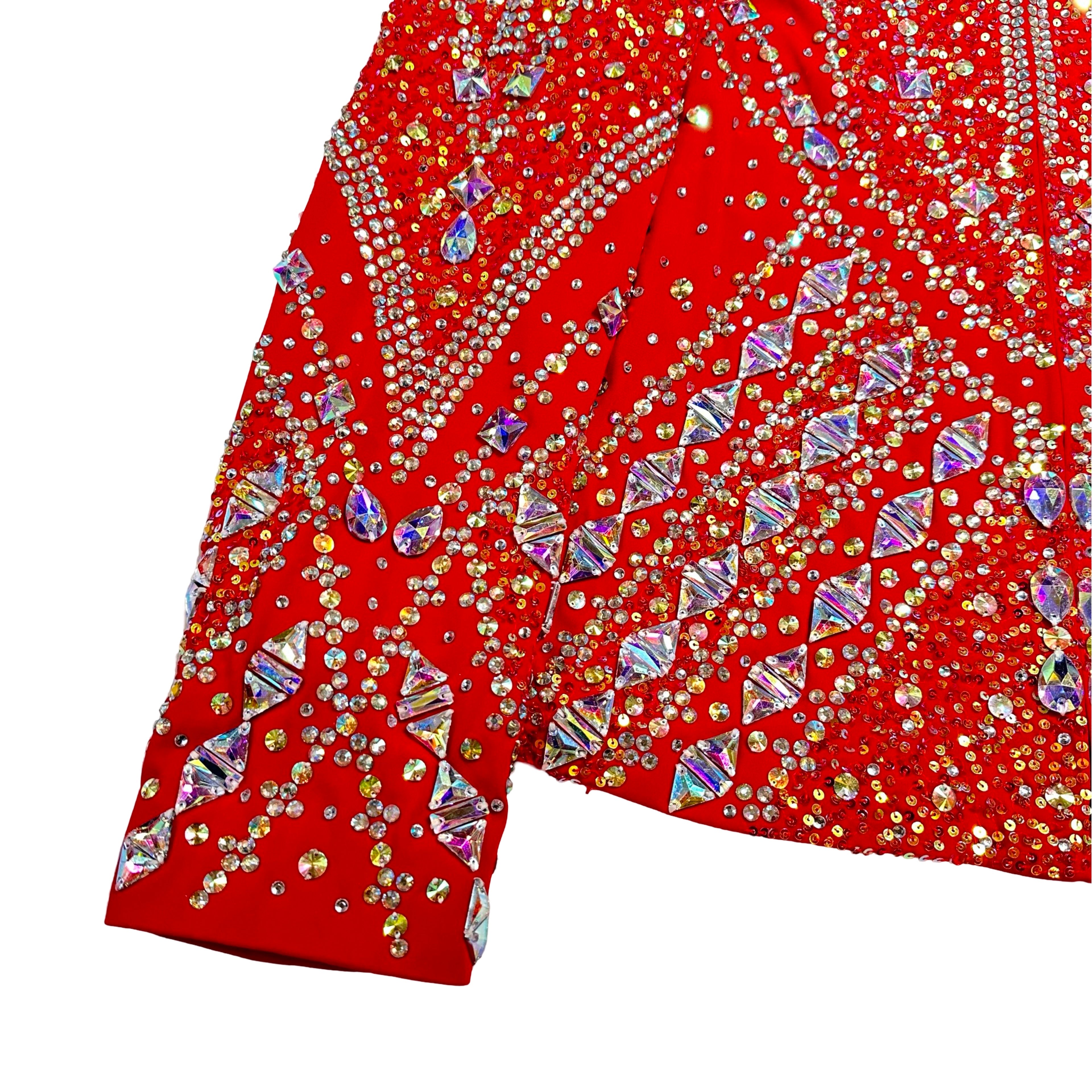 Kashani Red Crimson Silver Hyper Crystal Jacket - Dudes Boutique