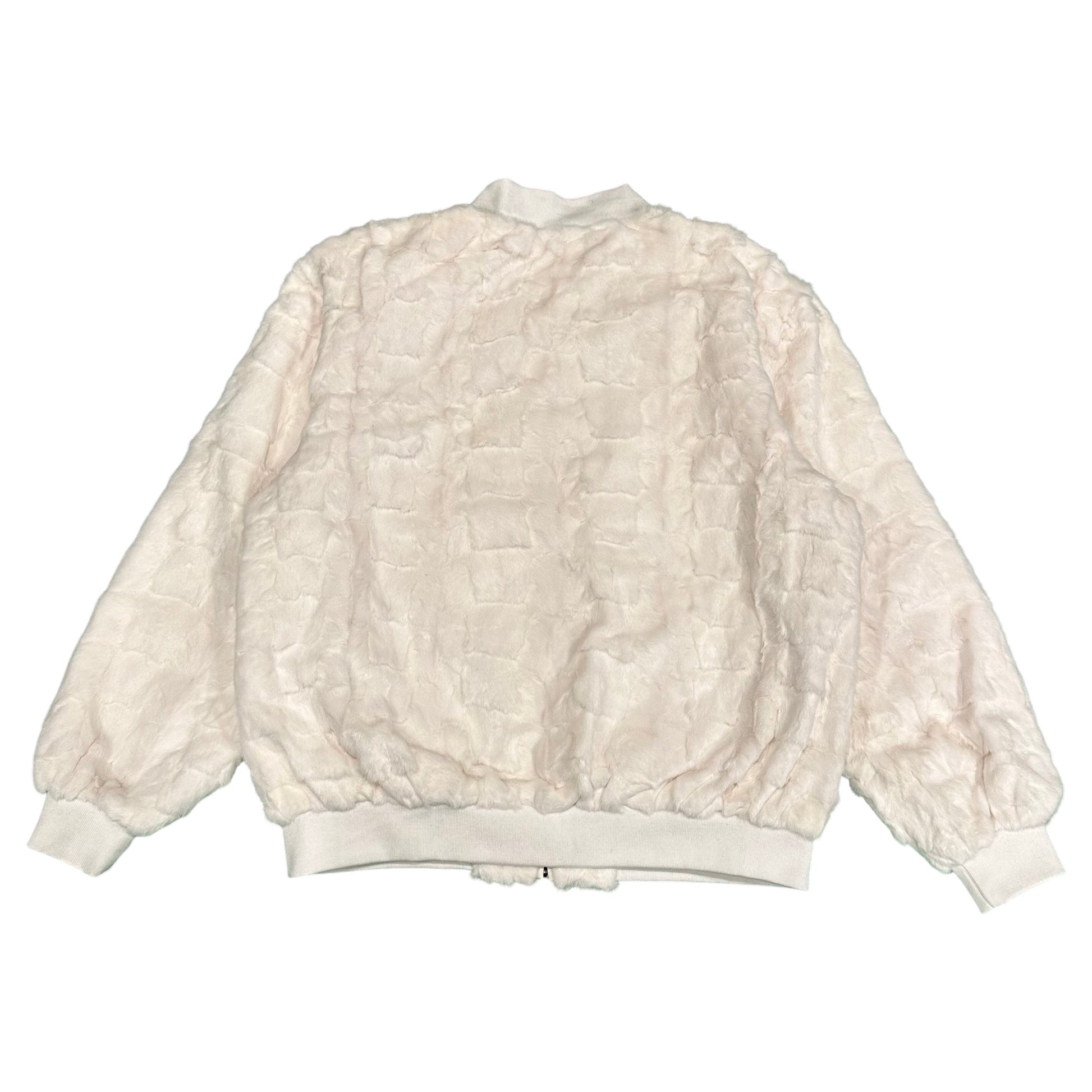 Kashani White Diamond Cut Mink Fur Bomber Jacket - Dudes Boutique