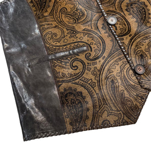 Kashani Brown Paisley Cavallino Pony Hair Hand Woven Vest - Dudes Boutique