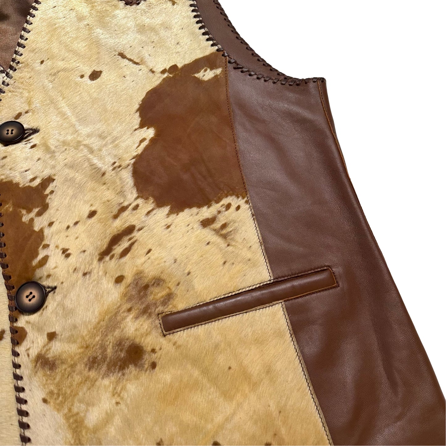 Kashani Natural Cavallino Pony Hair Hand Woven Vest - Dudes Boutique