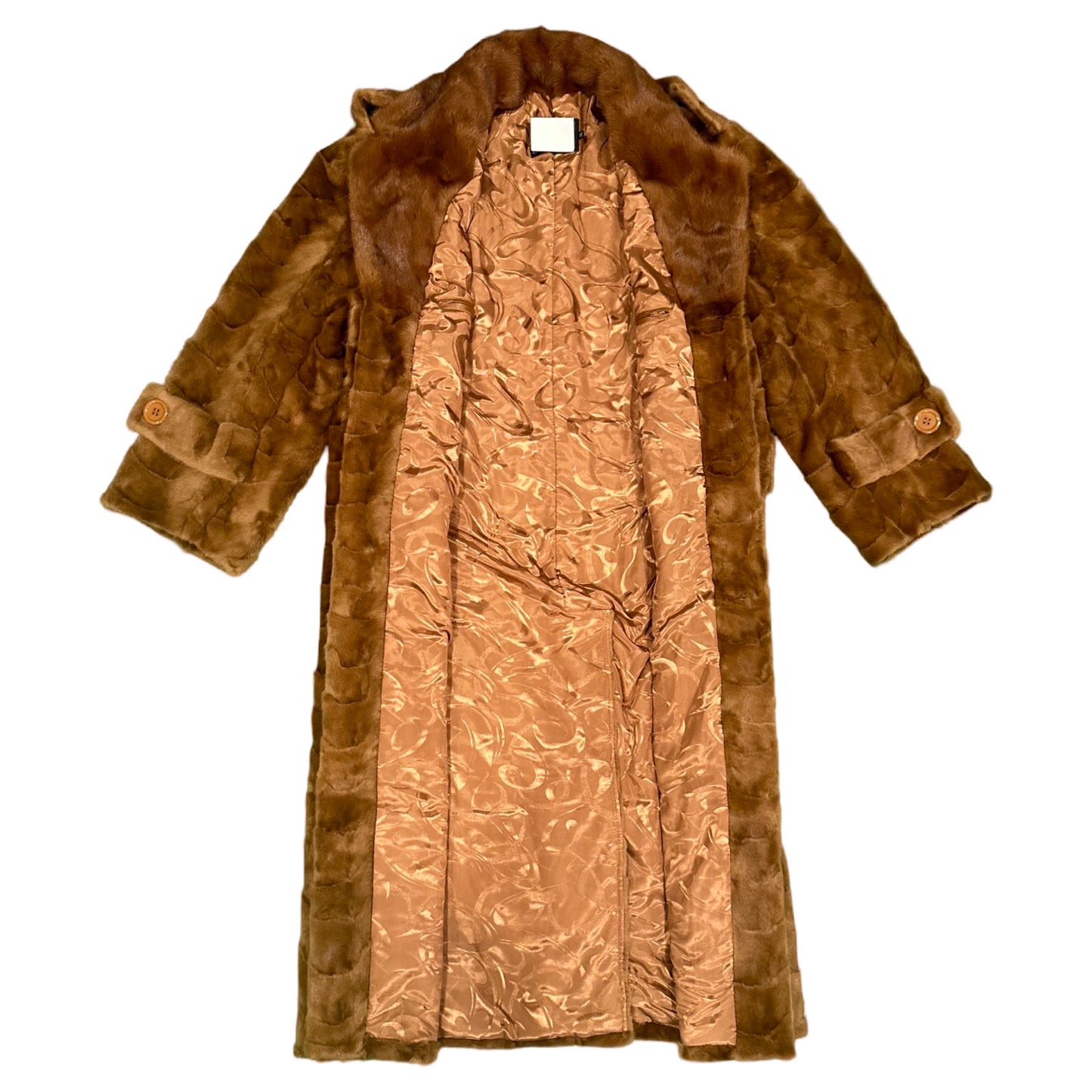Kashani Men's Whiskey Full Mink Fur Trench Coat - Dudes Boutique