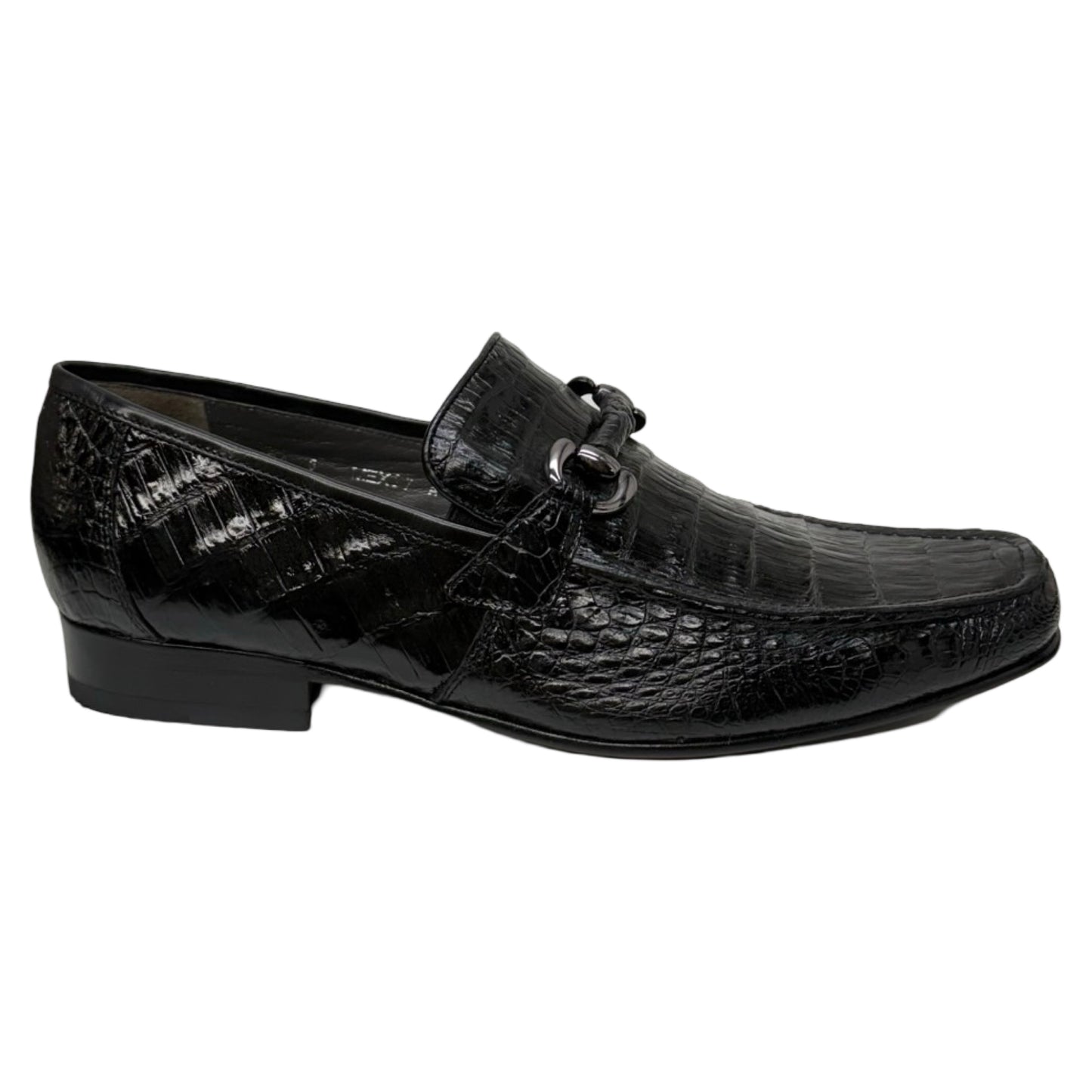 Los Altos Black All-Over Crocodile Belly Loafers - Dudes Boutique