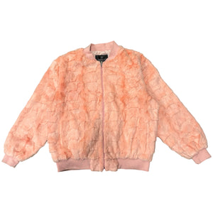 Kashani Pink Diamond Cut Mink Fur Bomber Jacket - Dudes Boutique