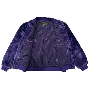 Kashani Purple Diamond Cut Mink Fur Bomber Jacket - Dudes Boutique