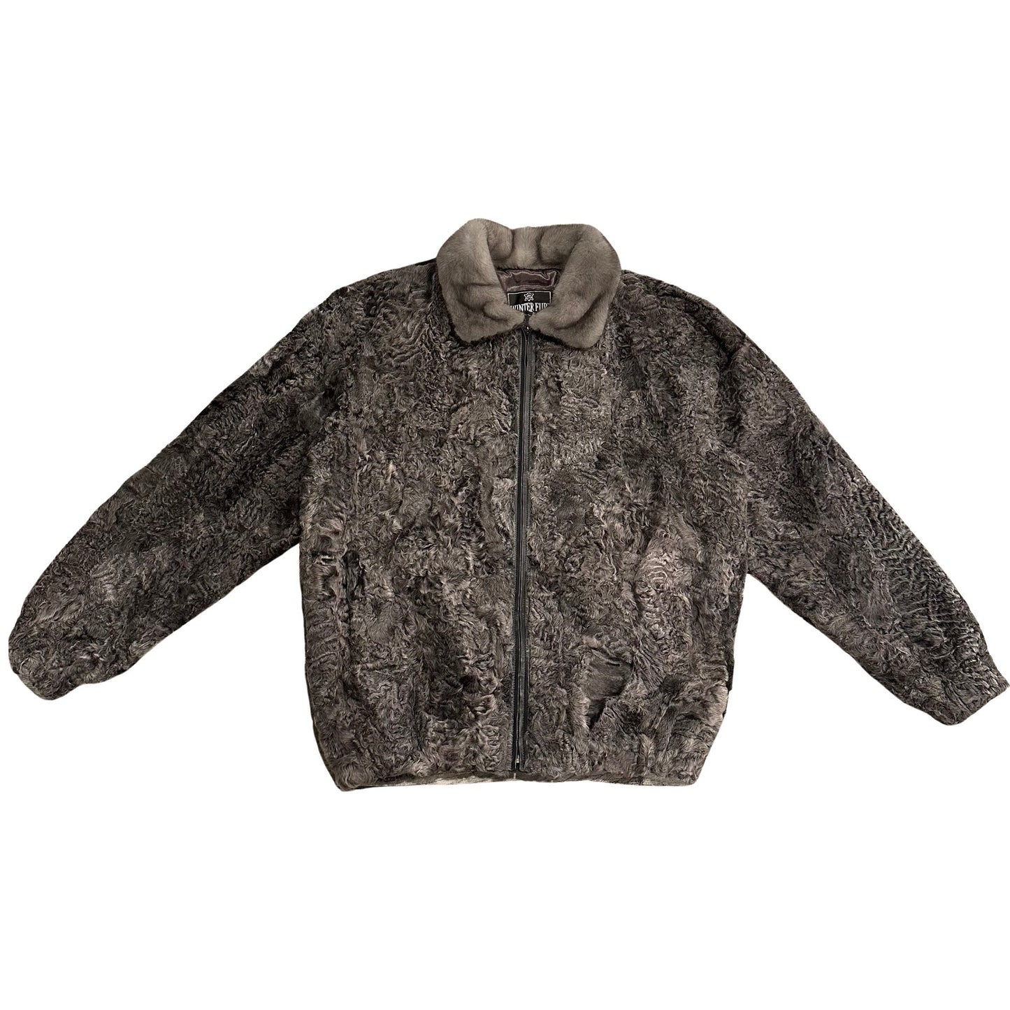 Kashani Men's Charcoal Full Persian Lamb Fur Coat - Dudes Boutique