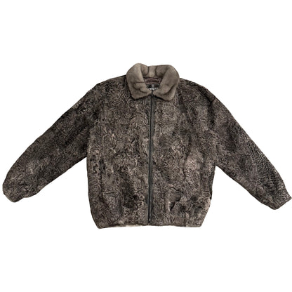 Kashani Men's Charcoal Full Persian Lamb Fur Coat - Dudes Boutique