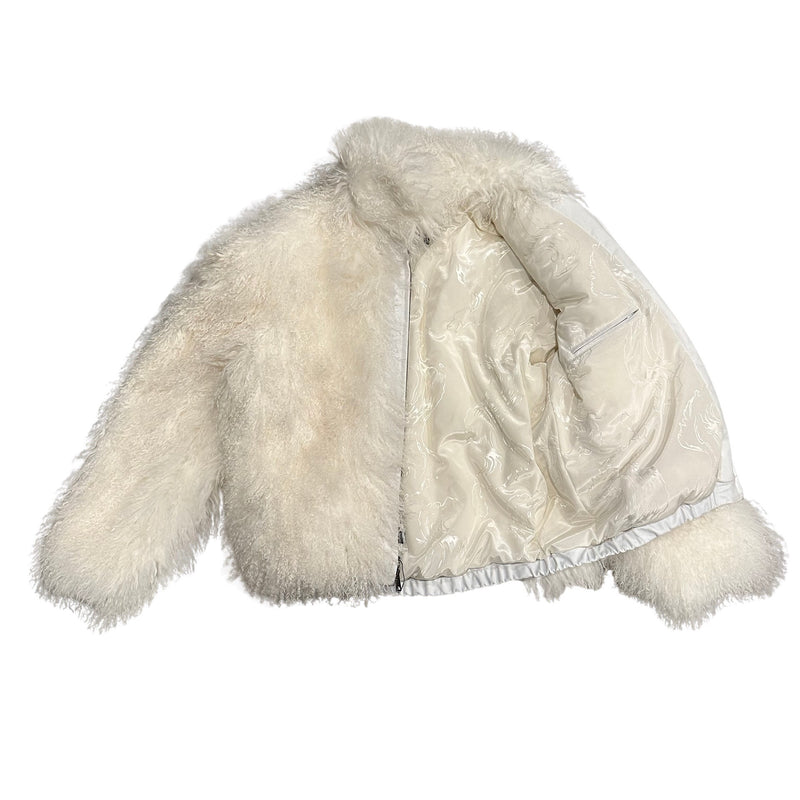 Kashani Men's White Mongolian Lamb Fur Coat - Dudes Boutique
