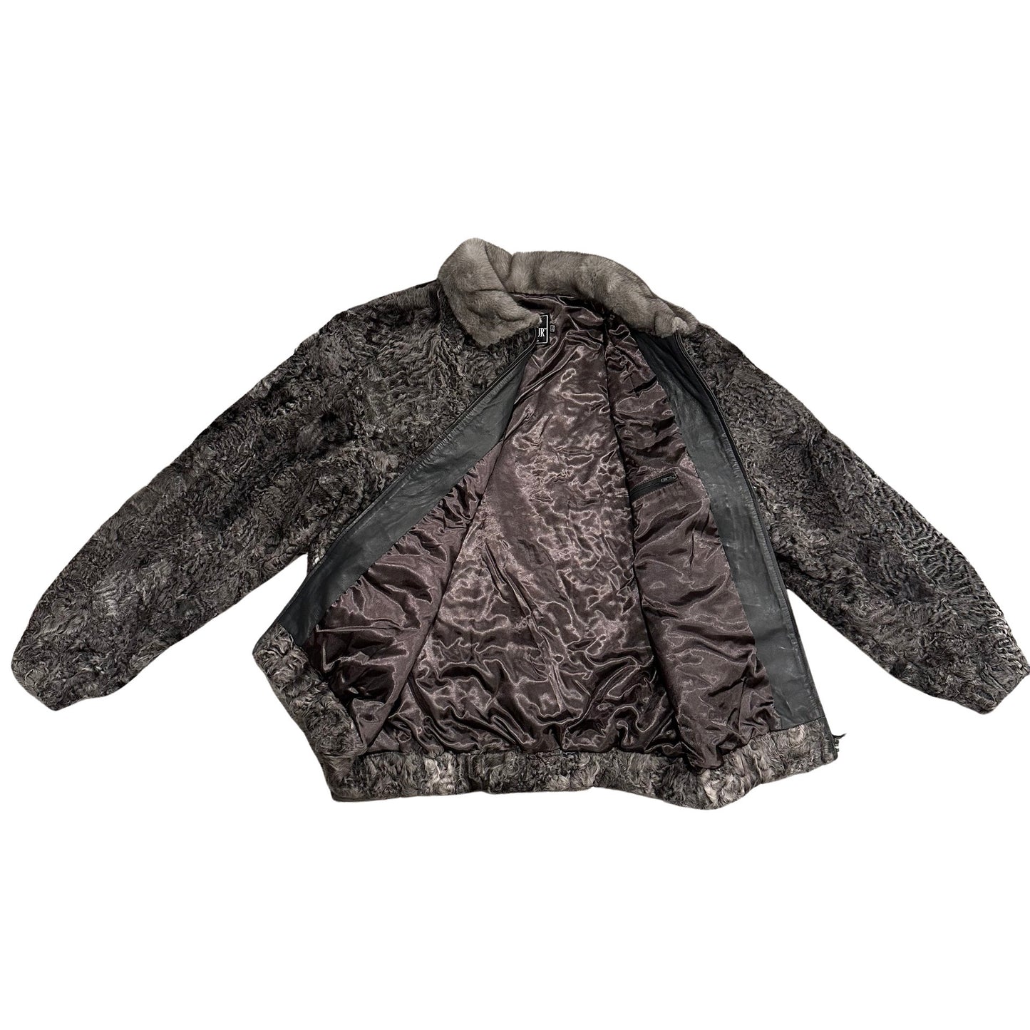 Kashani Men's Charcoal Full Persian Lamb Fur Coat - Dudes Boutique