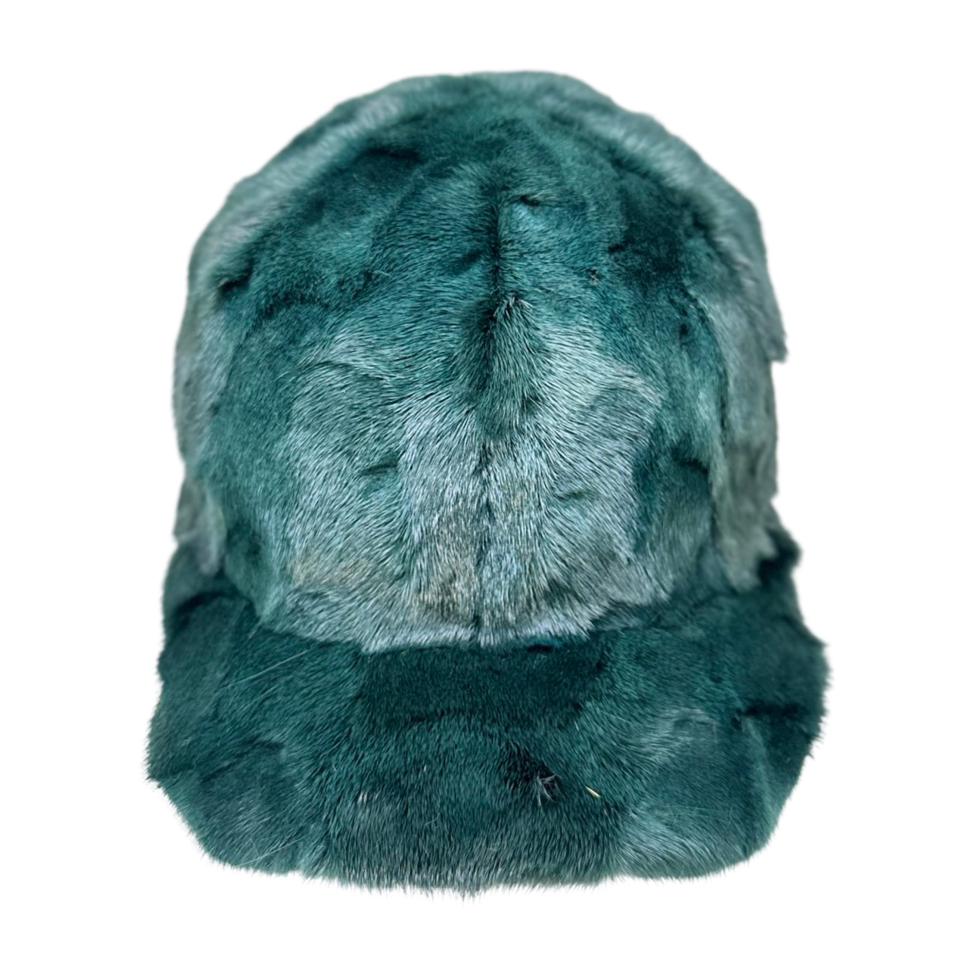 Kashani Hunter Green Diamond Cut Mink Baseball Hat - Dudes Boutique