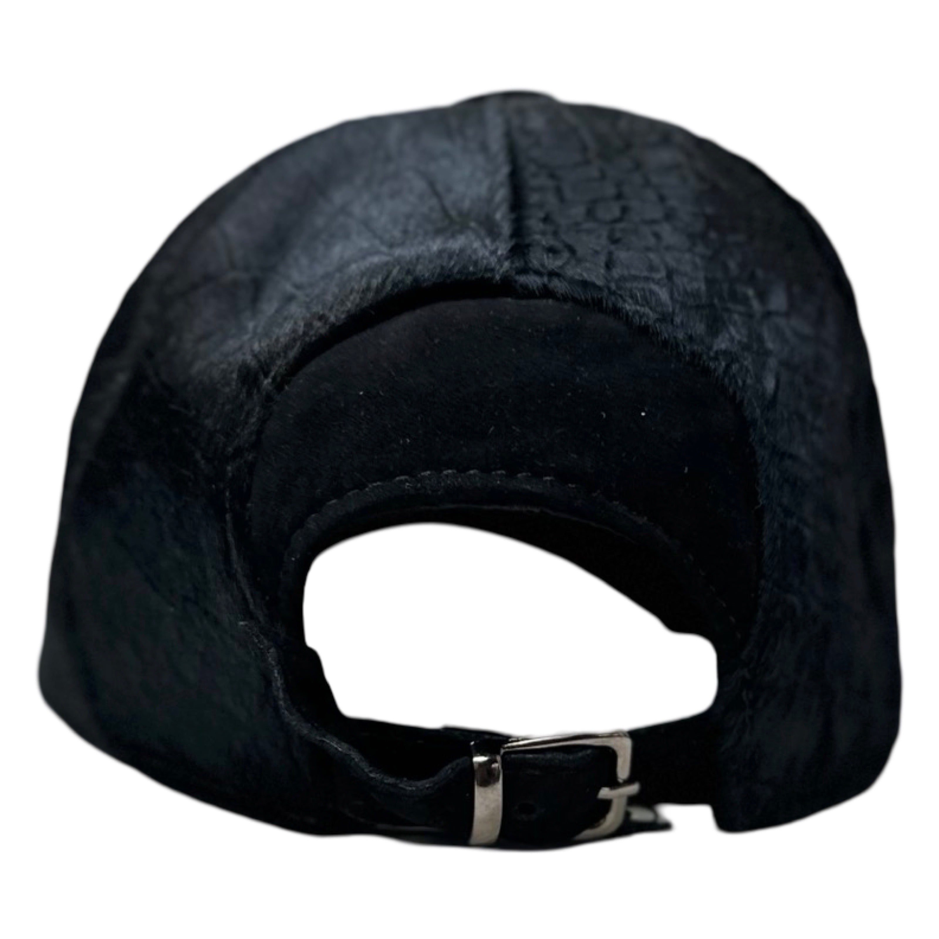 Kashani Black Embossed Alligator Pony Hair Base Ball Hat - Dudes Boutique