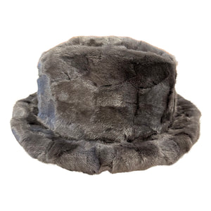 Kashani Men's Grey Full Mink Fur Top Hat - Dudes Boutique