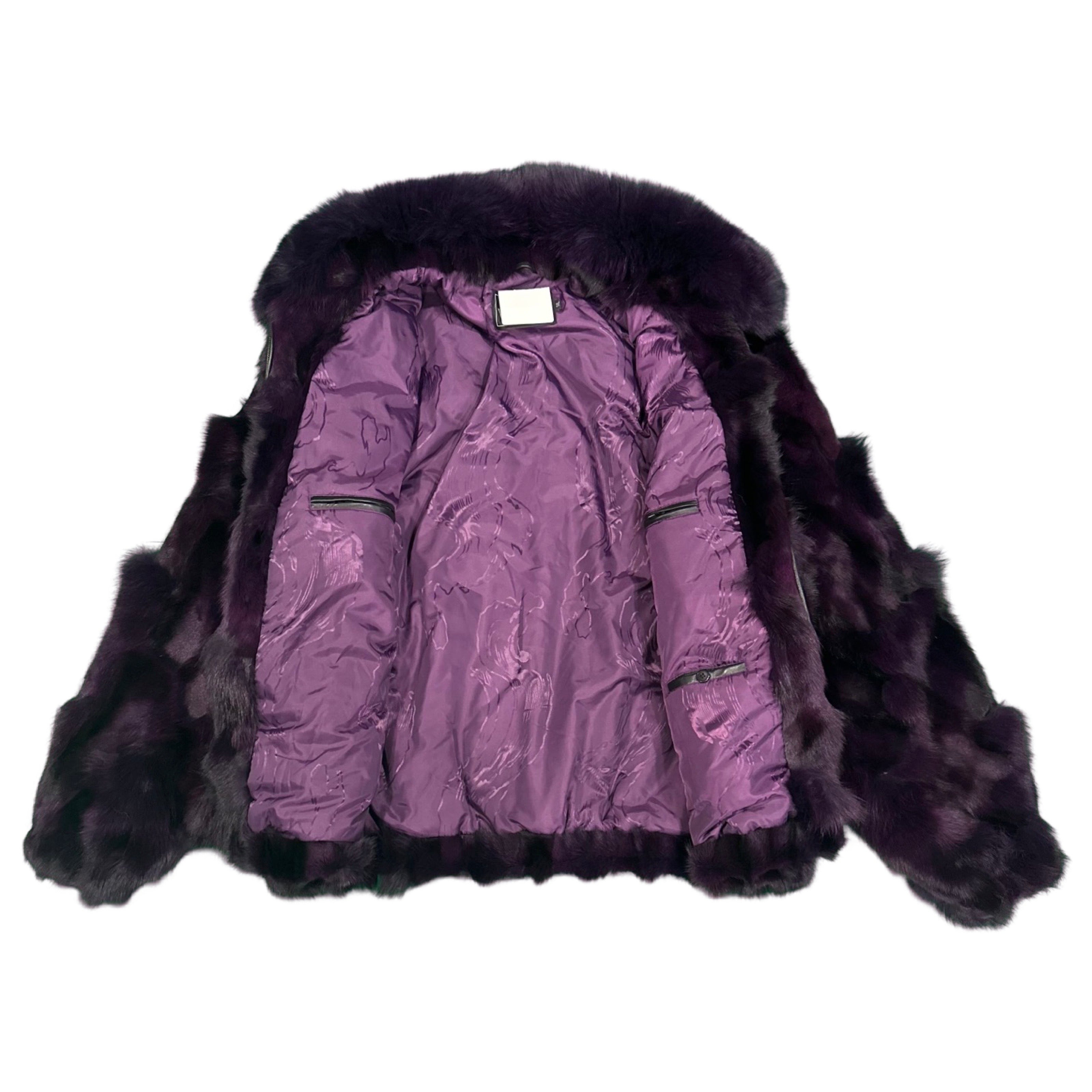 Kashani Men's Purple Fox Fur Jacket - Dudes Boutique