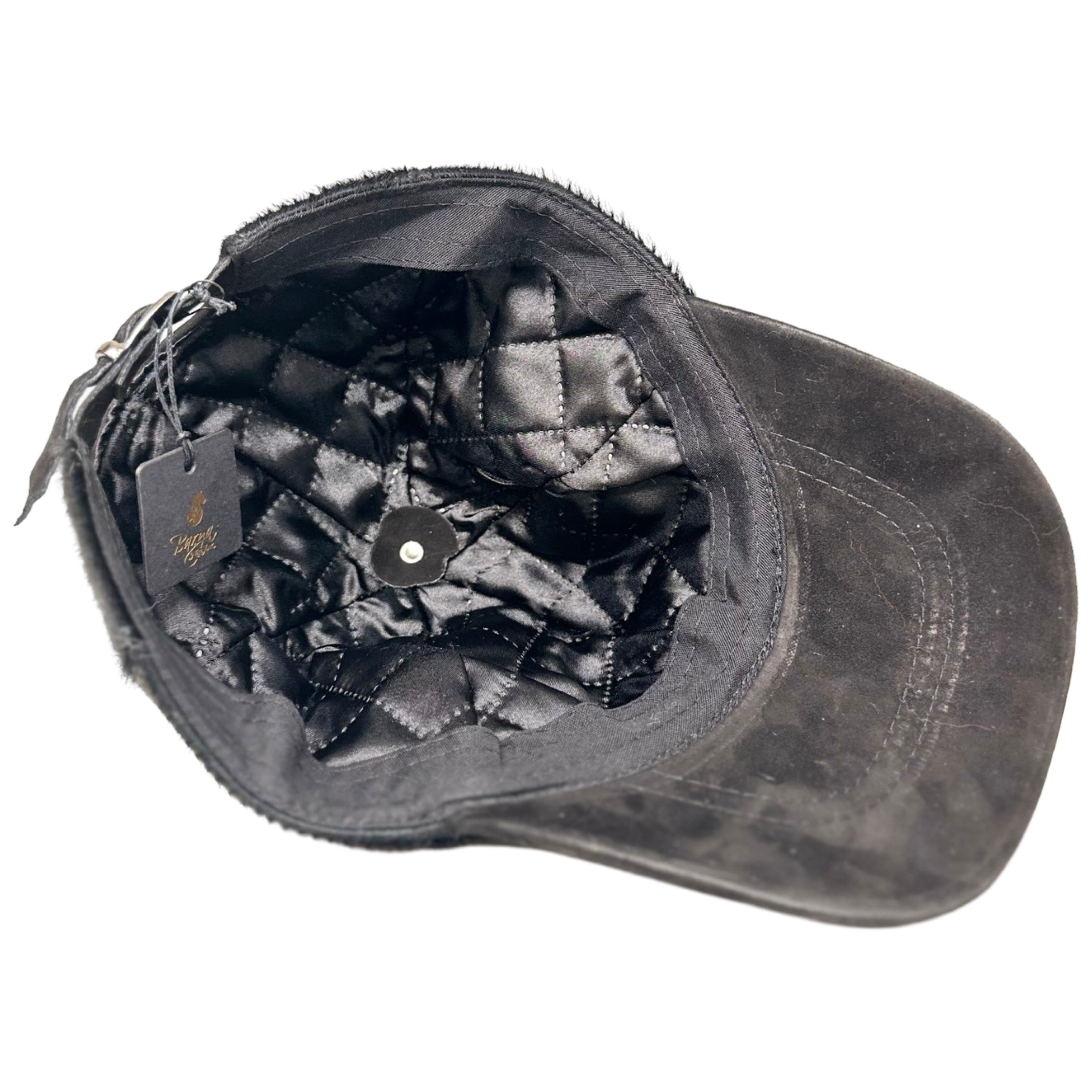 Kashani Black Embossed Alligator Pony Hair Base Ball Hat - Dudes Boutique