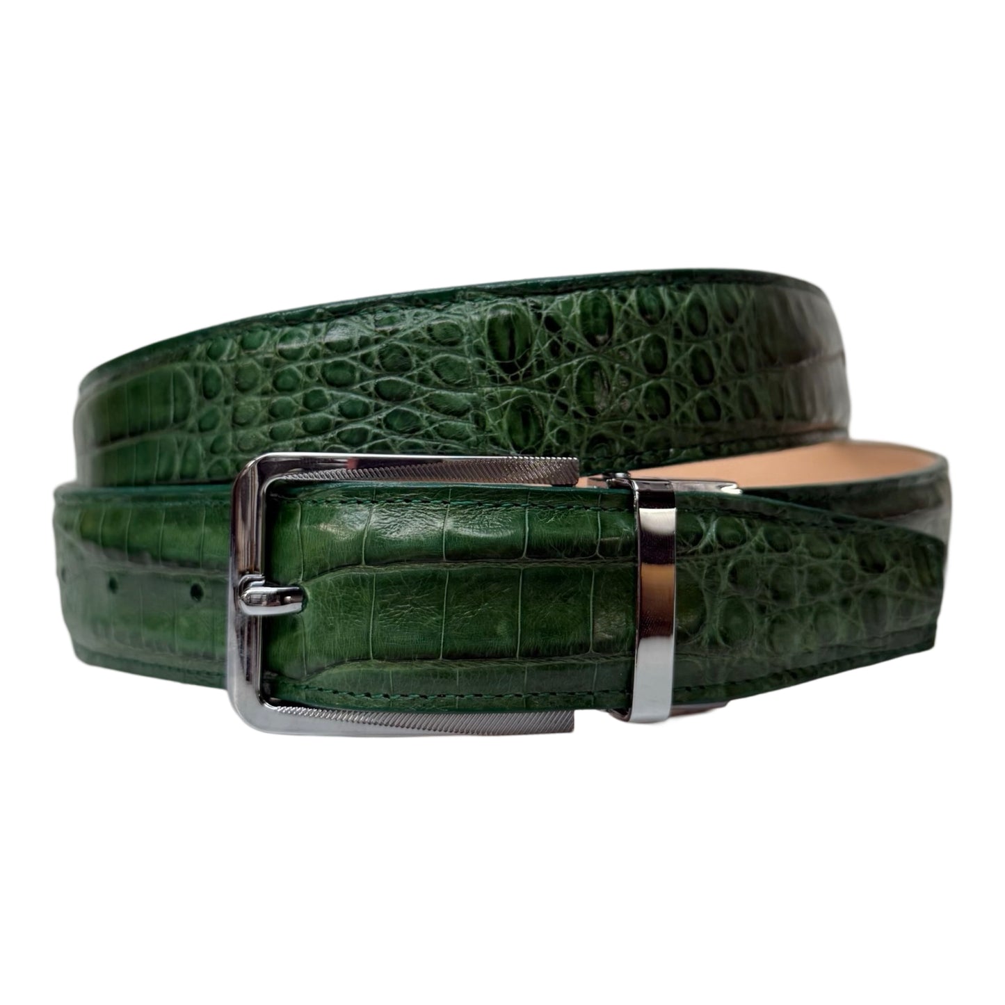 Kashani Forest Green Full Skin Alligator Belt