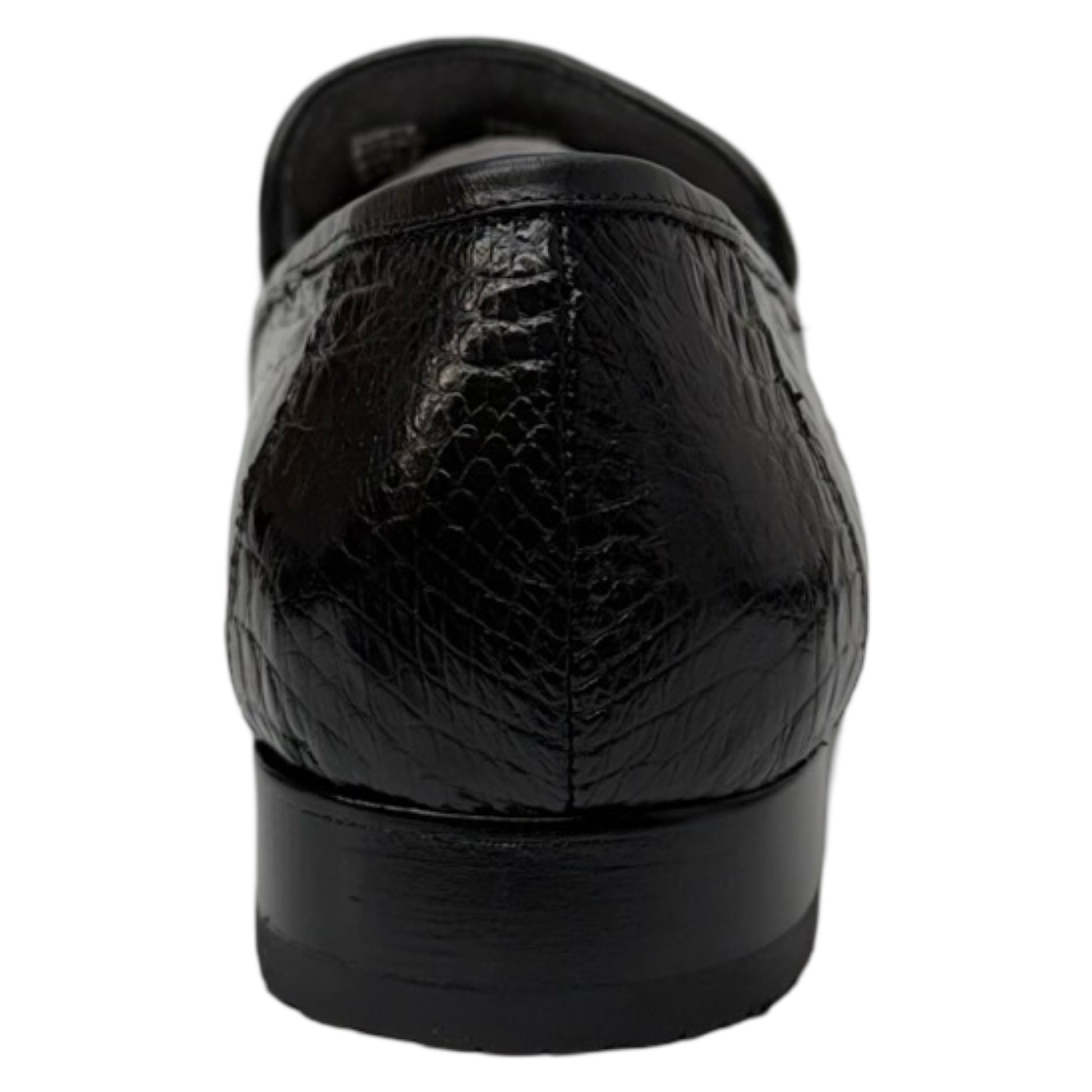 Los Altos Black All-Over Crocodile Belly Loafers - Dudes Boutique