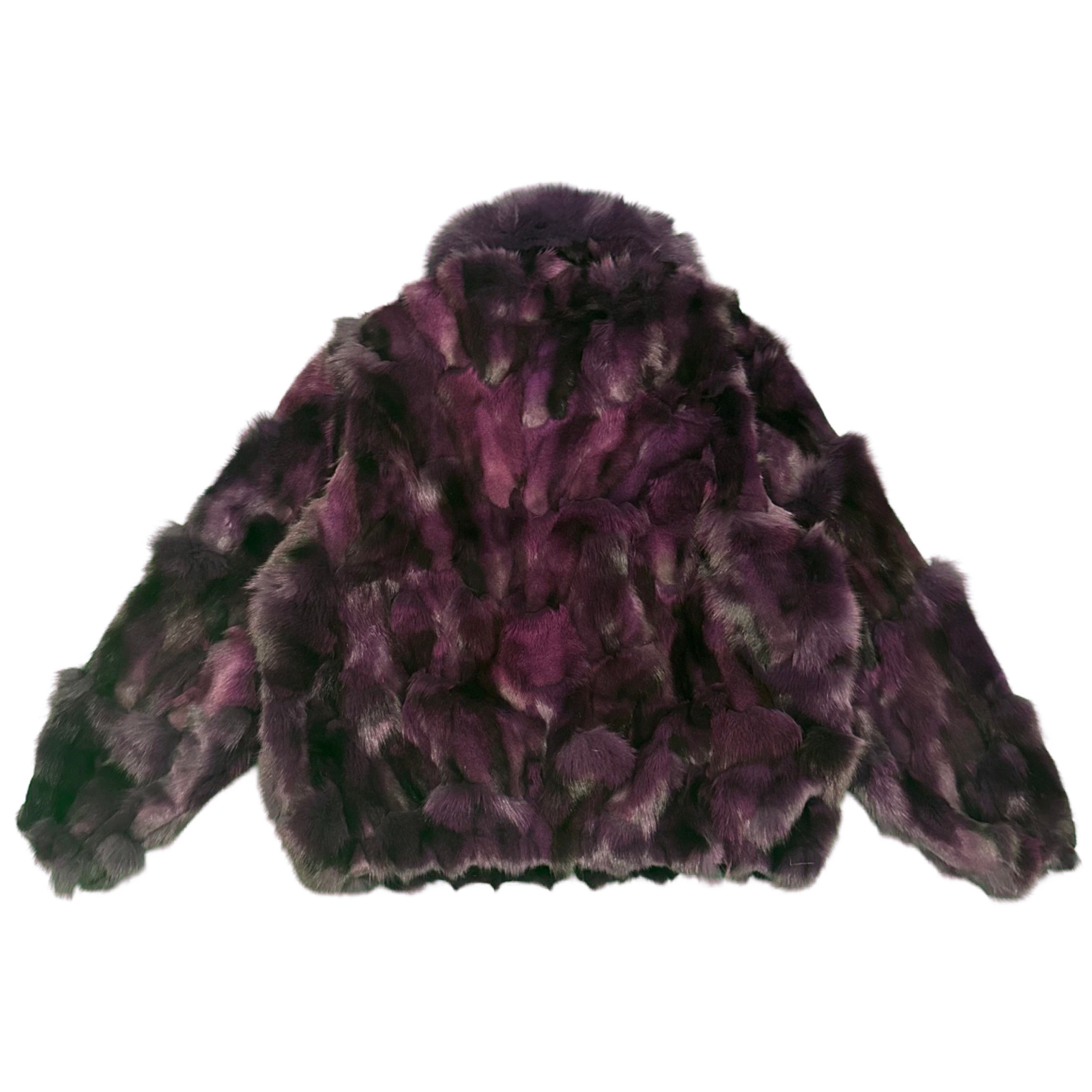 Kashani Men's Purple Fox Fur Jacket - Dudes Boutique