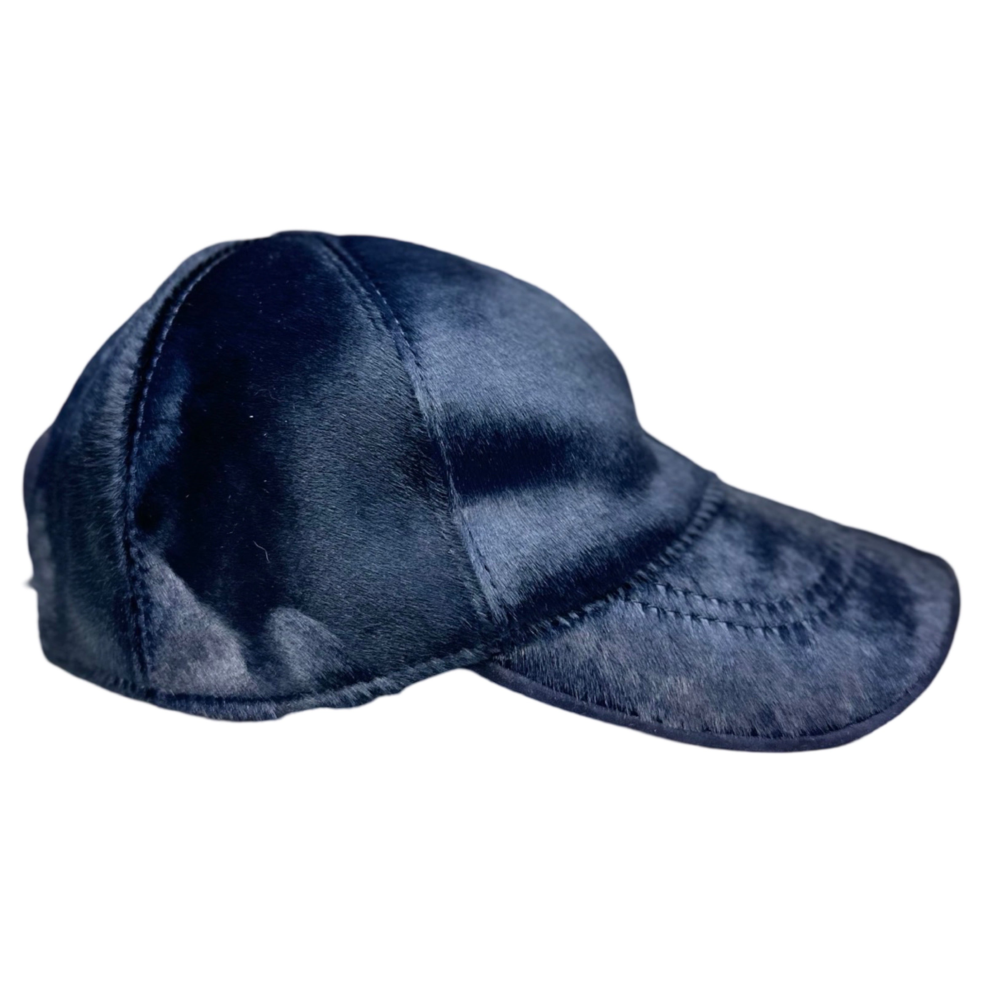 Kashani Navy Blue Pony Hair Base Ball Hat - Dudes Boutique