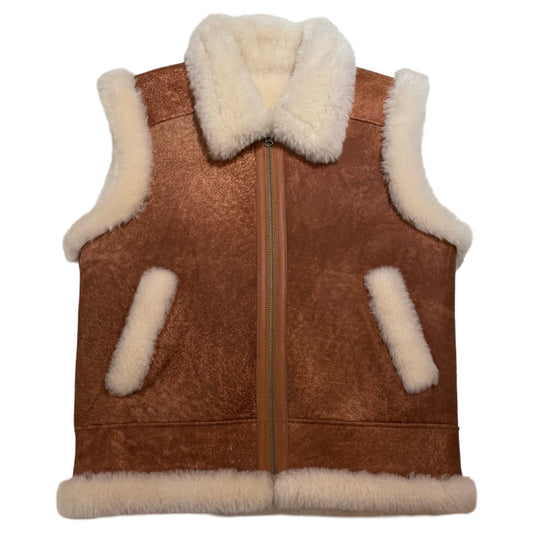 Kashani Men's Cognac Shearling Vest - Dudes Boutique