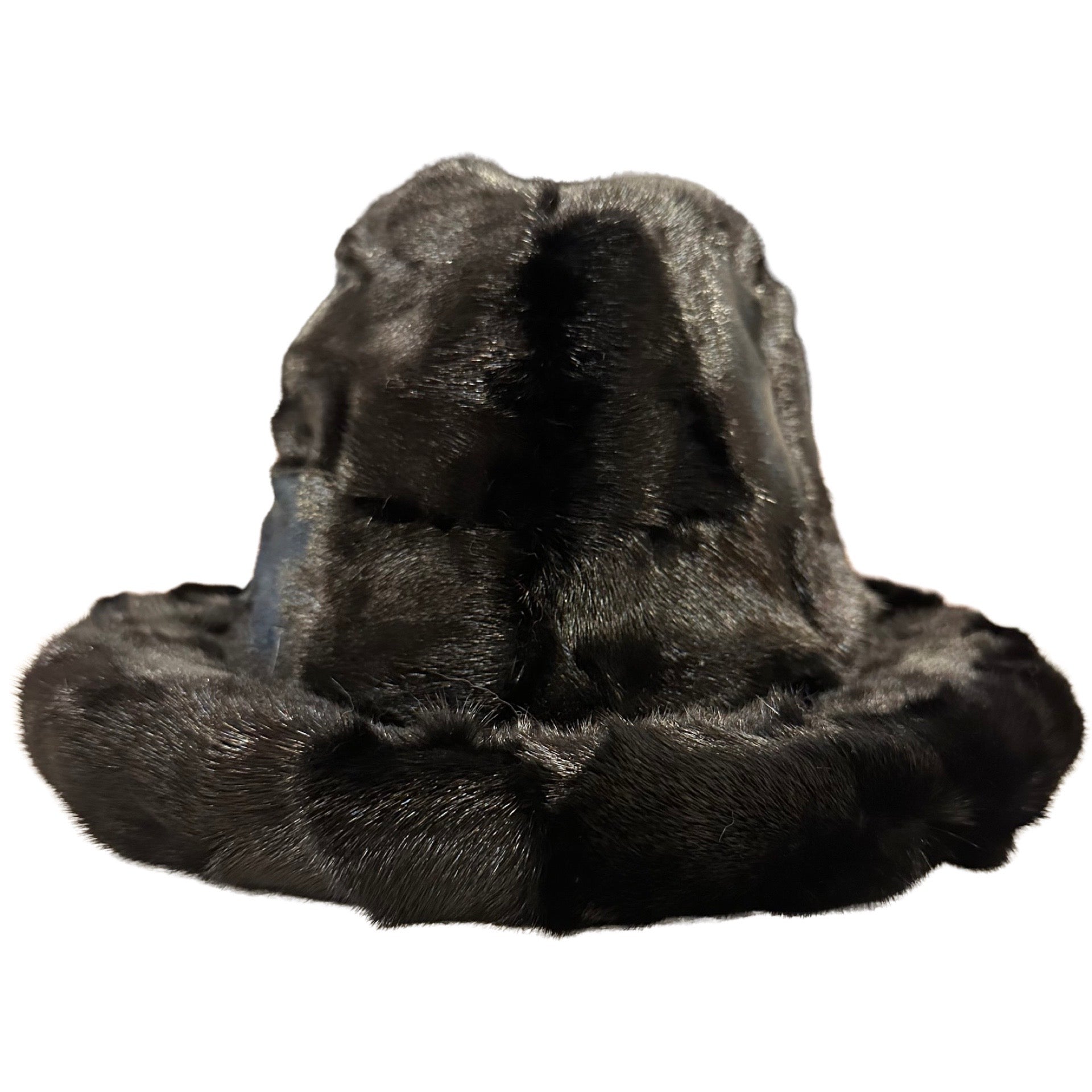 Kashani Men's Black Diamond Cut Mink Fur Top Hat - Dudes Boutique