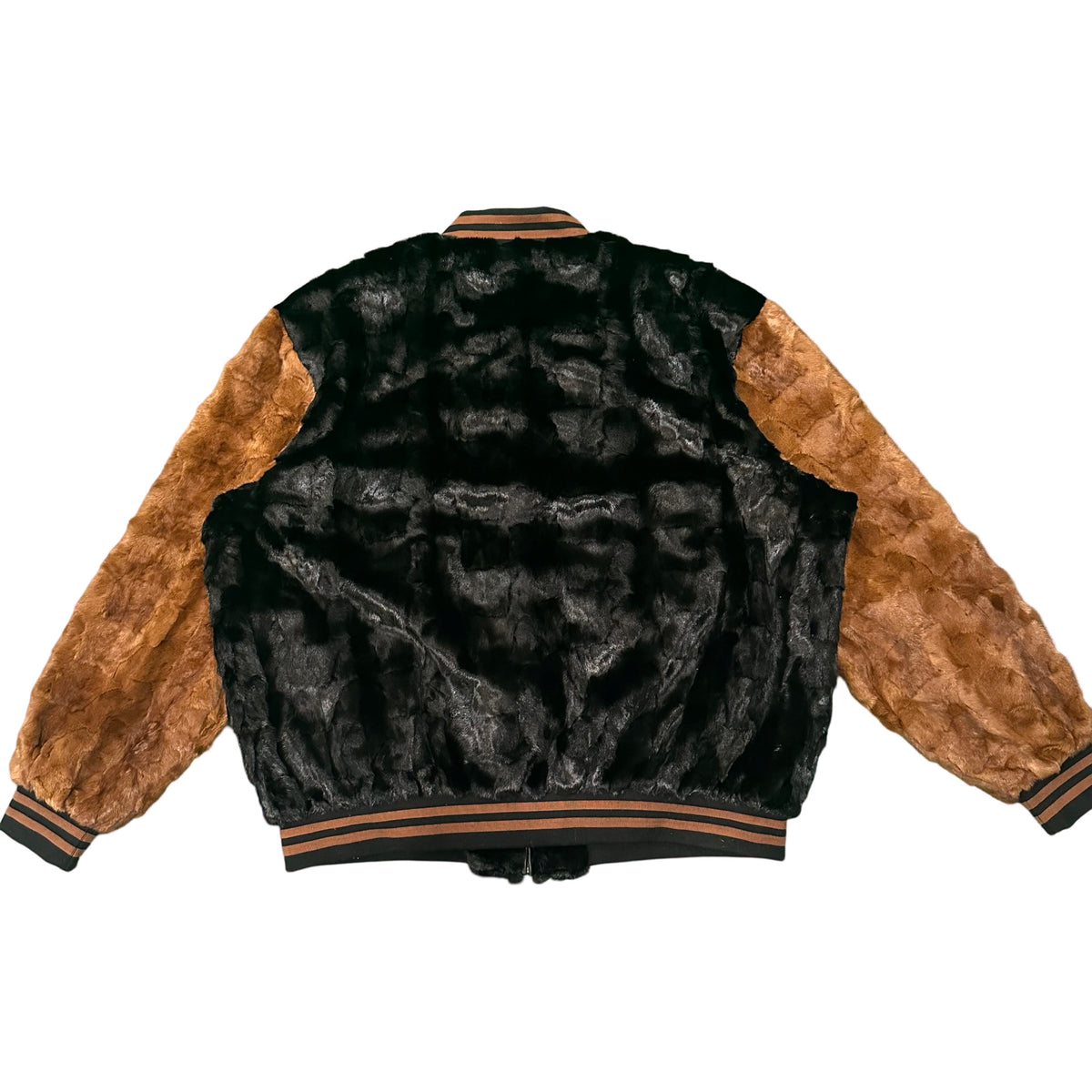 Kashani Black/Whiskey Diamond Cut Mink Fur Bomber Jacket - Dudes Boutique