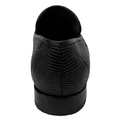 Los Altos black all over lizard bit dress loafers