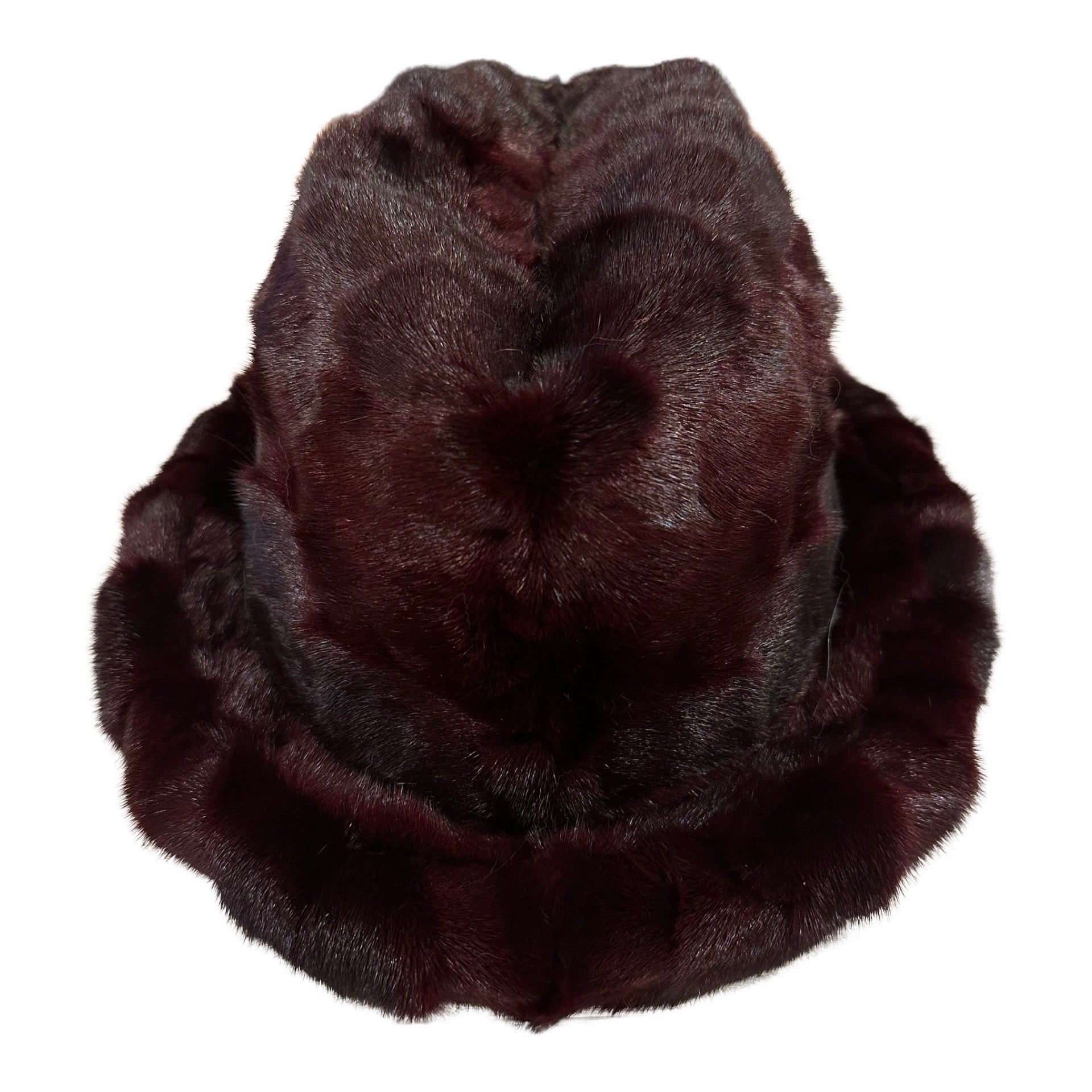 Kashani Men's Wine Red Diamond Cut Mink Fur Top Hat - Dudes Boutique