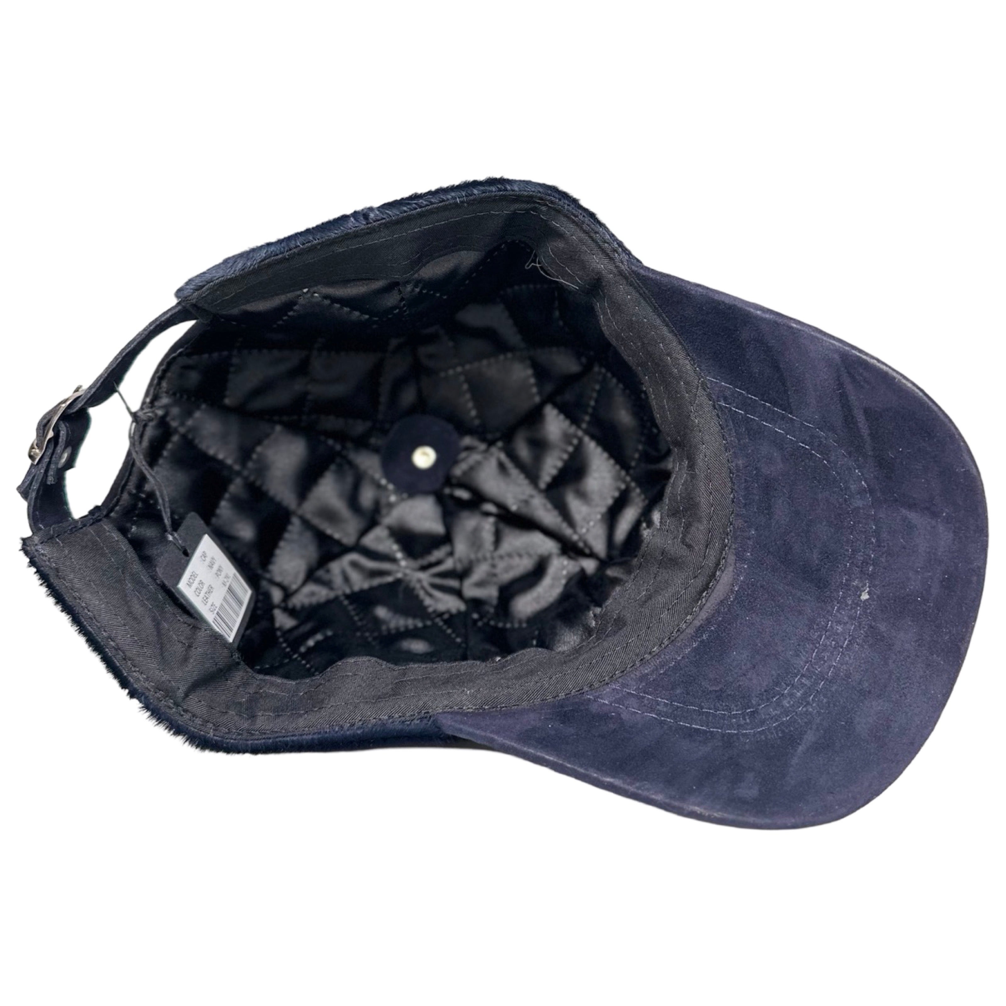 Kashani Navy Blue Pony Hair Base Ball Hat - Dudes Boutique