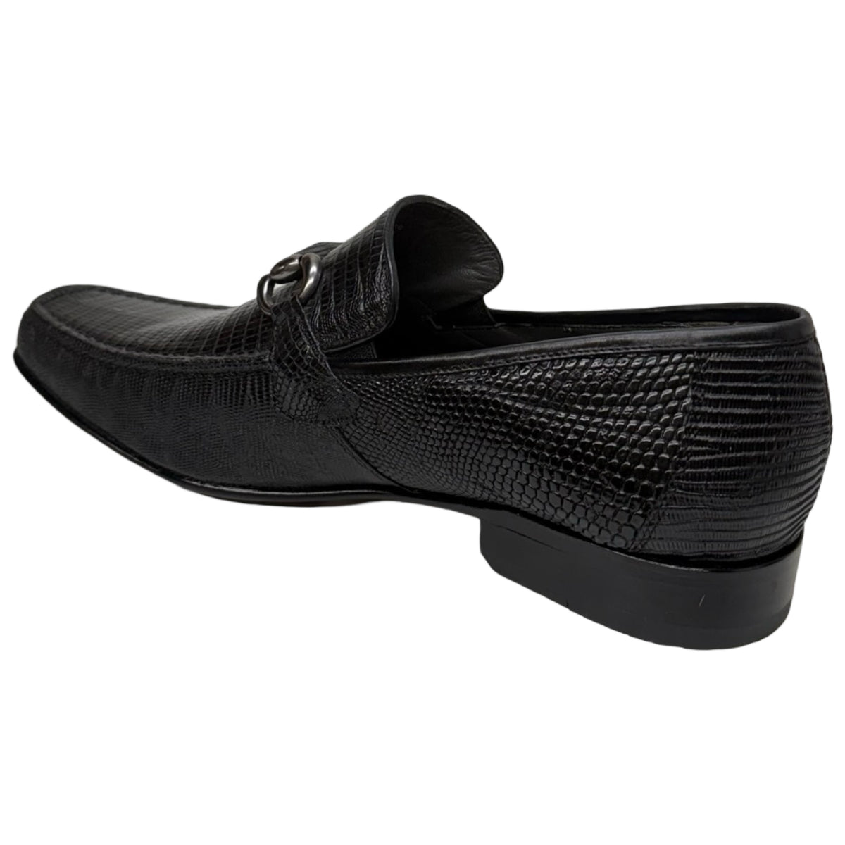 Los Altos black all over lizard bit dress loafers