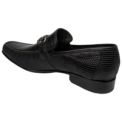 Los Altos black all over lizard bit dress loafers
