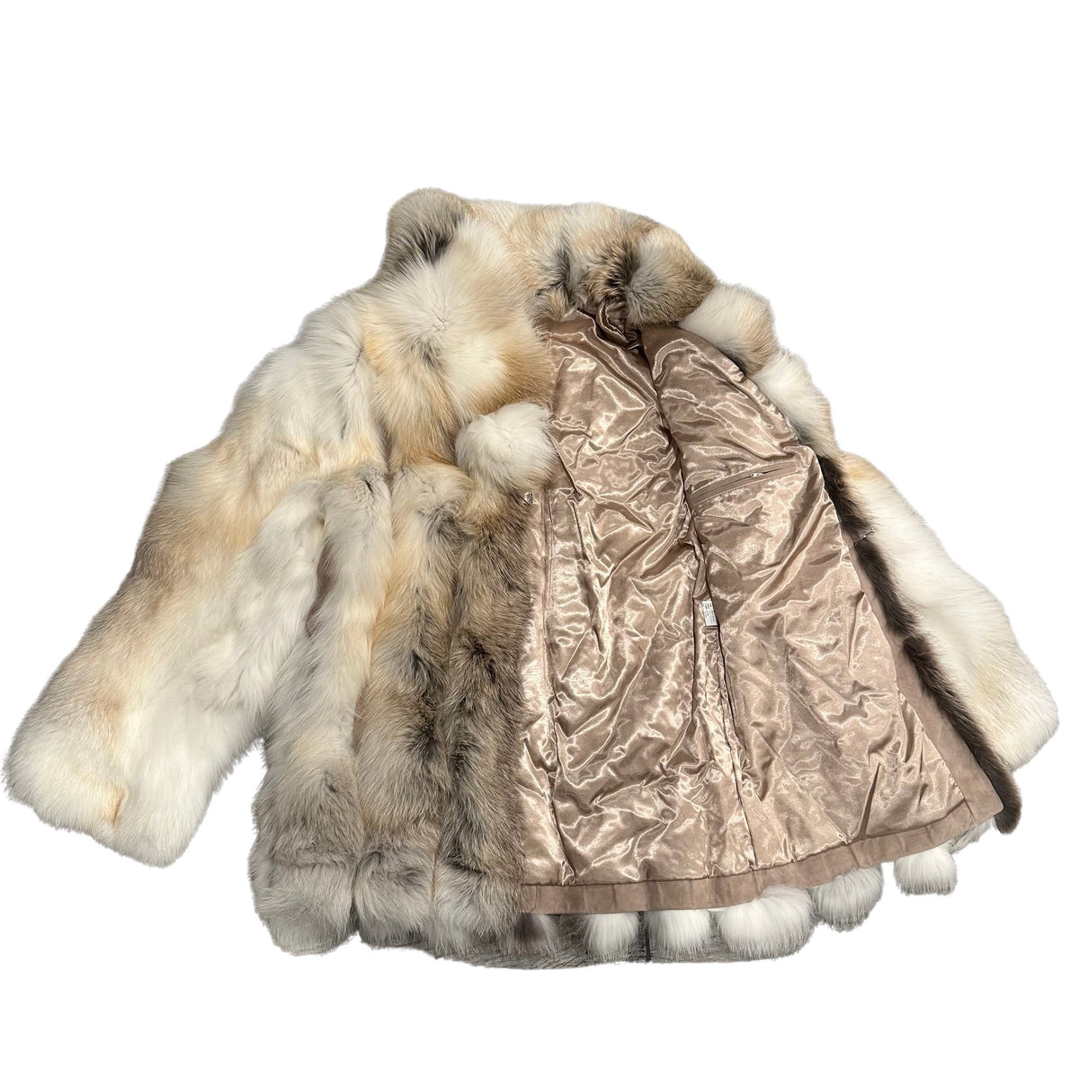 Kashani Men's Full Arctic Cream 3/4 Fox Fur Coat - Dudes Boutique