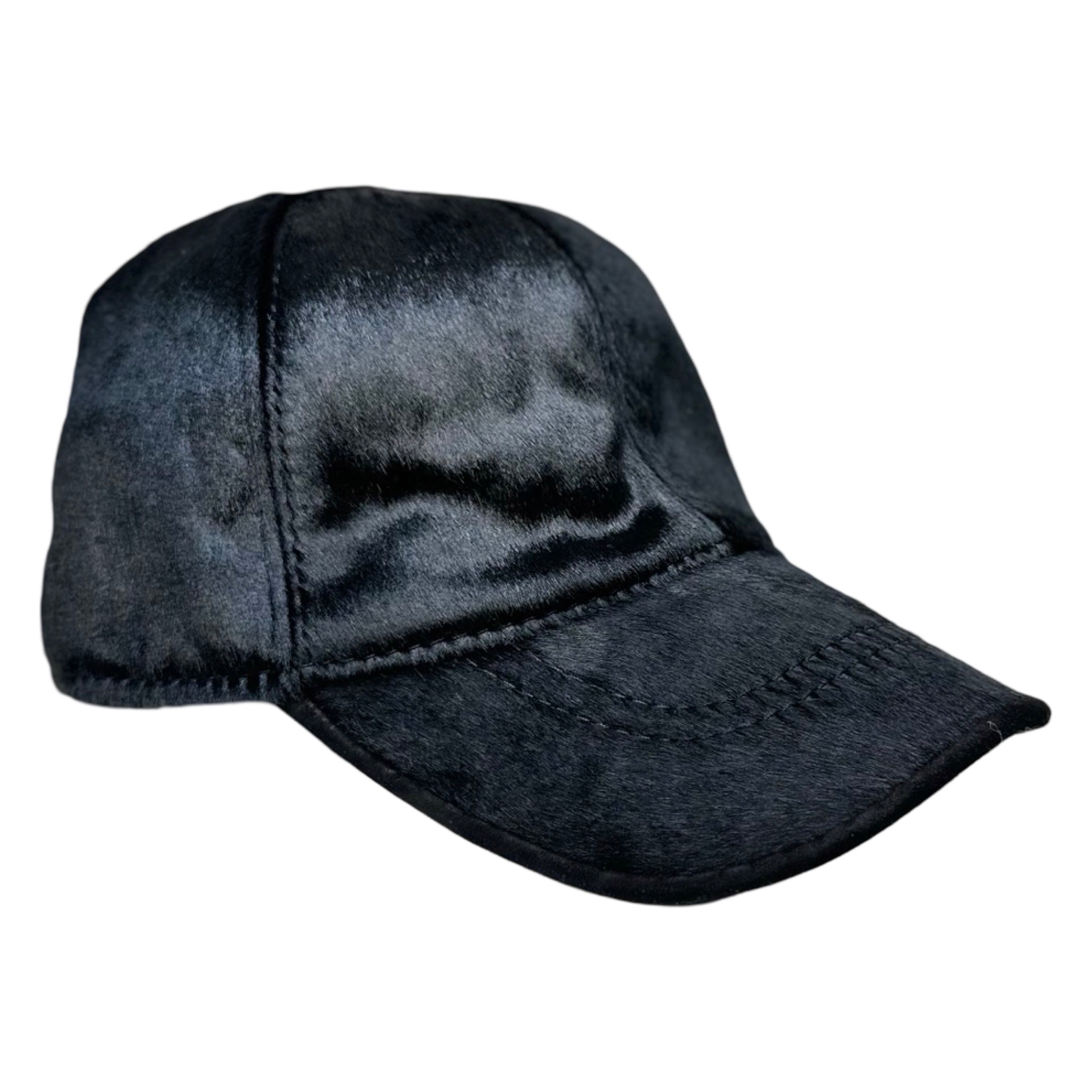 Kashani Black Pony Hair Base Ball Hat - Dudes Boutique