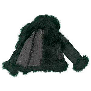 Kashani Women's Black Rabbit / Mongolian Lamb Fur Jacket - Dudes Boutique