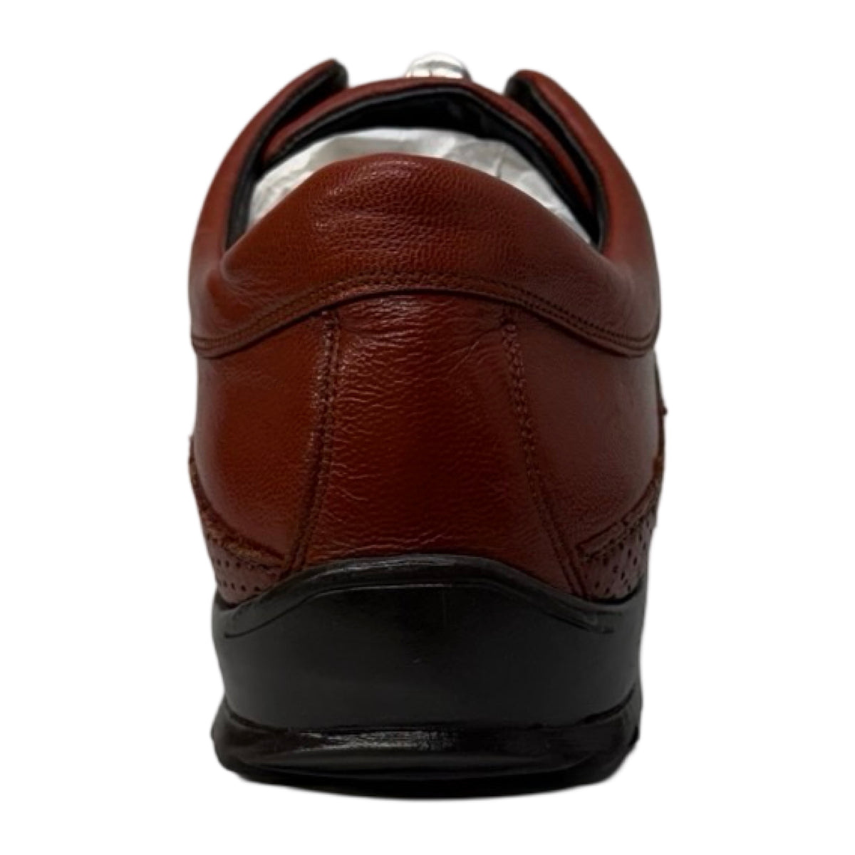 Los Altos cognac perforated crocodile tail sneakers