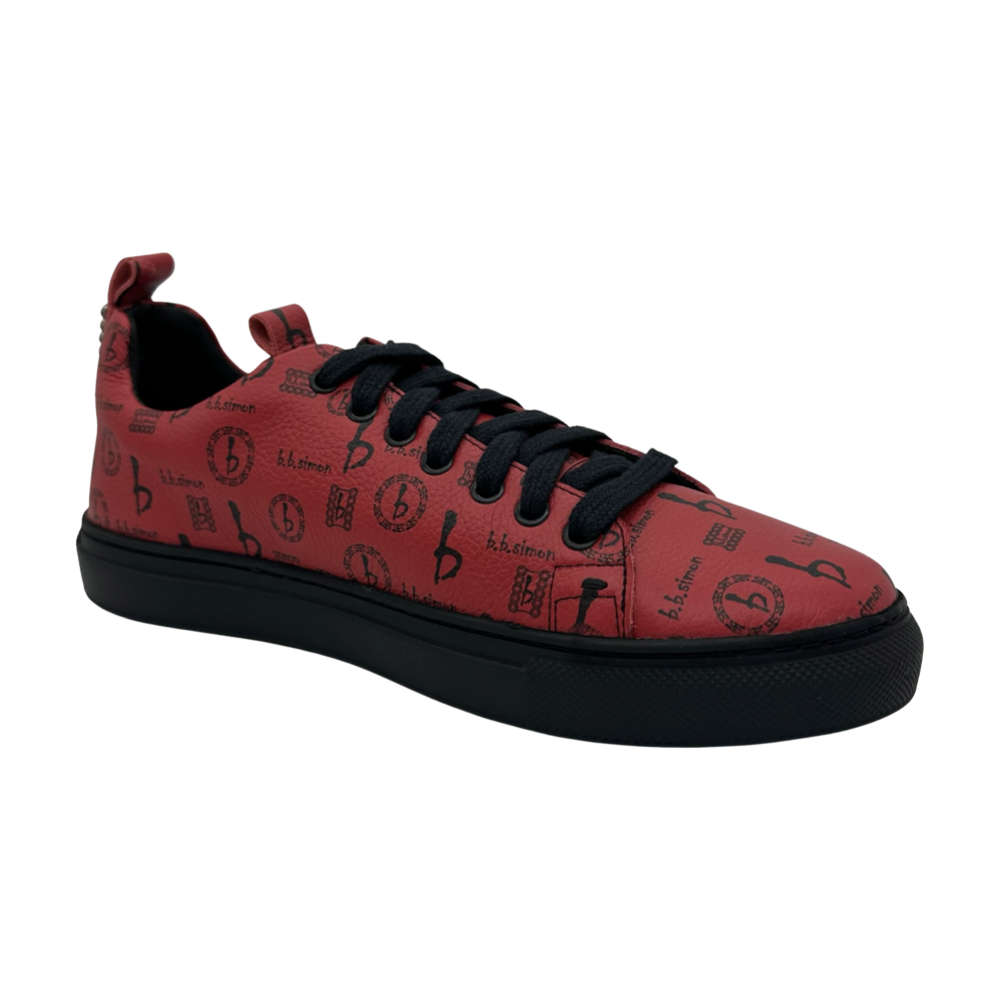 b.b. Simon BB Pattern Shoes - Red/Black - Dudes Boutique