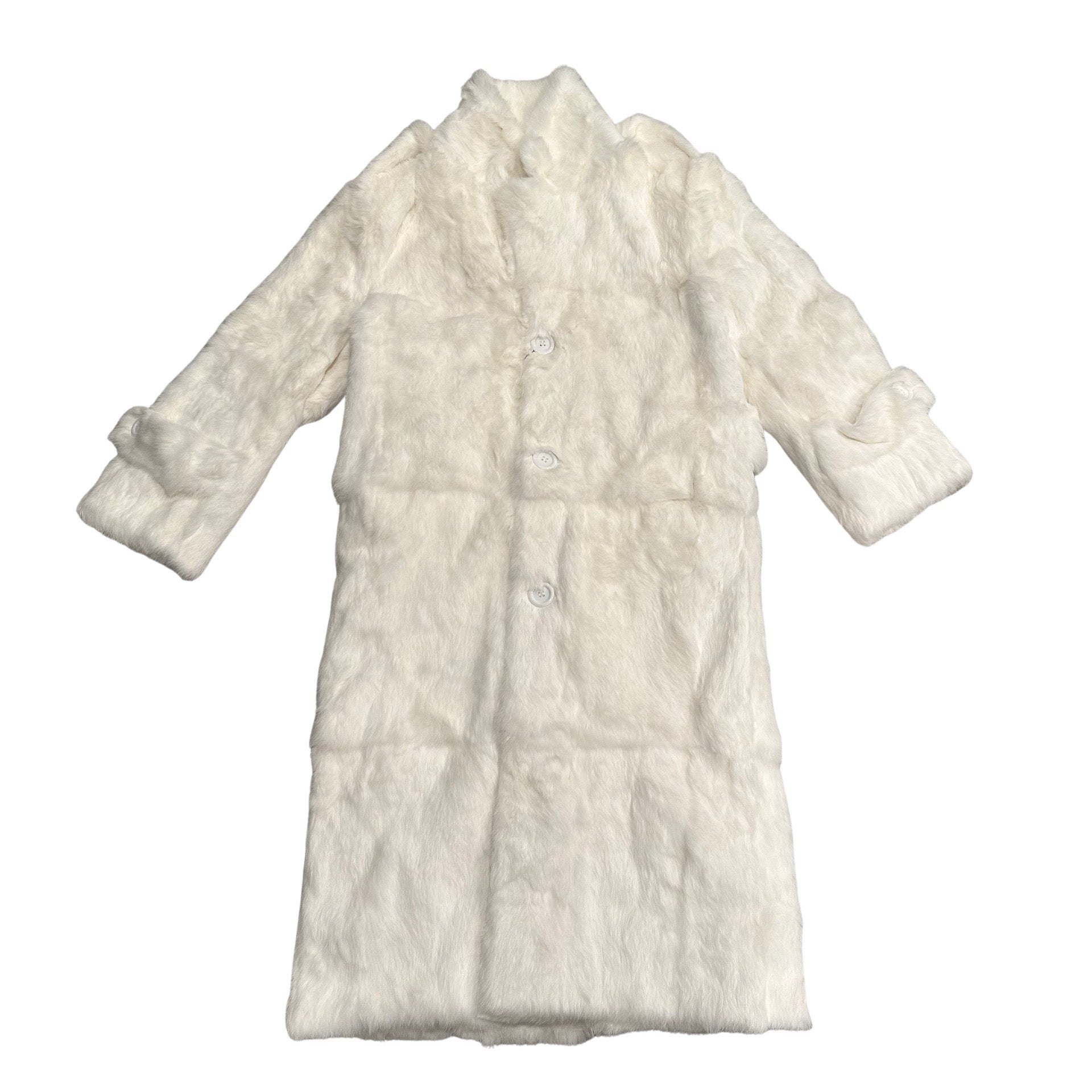 Kashani Men's Full White Rabbit 7/8 Trench Coat - Dudes Boutique